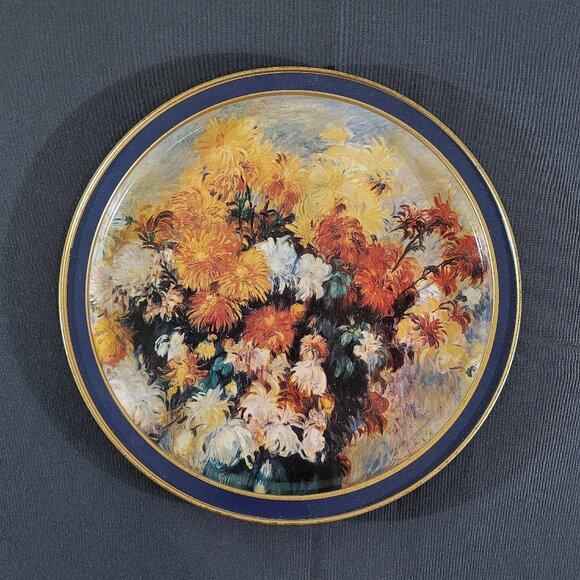 Vintage SUNSHINE BISCUITS Inc. Metal Tray Renoir's "Bouquet of  Chrysanthemums" - Picture 1 of 3